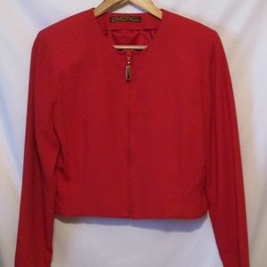RED CROPPED JACKET